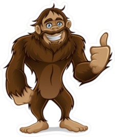 Friendly Sasquatch Giving Thumbs-up Sticker