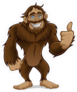 Friendly Sasquatch Giving Thumbs-up Sticker