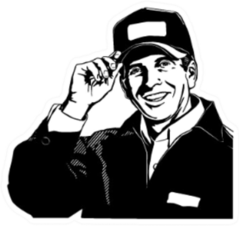 Friendly Service Man 2 - Retro Clip Art Sticker