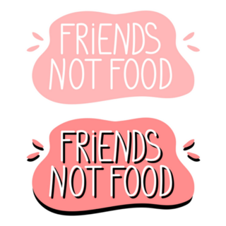 Friends Are Not Food Lettering Vegan Sticker