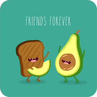 Friends Forever Avocado and Toast Sticker