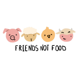 Friends Not Food Cartoon Animals Vegan Sticker