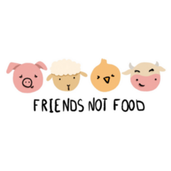 Friends Not Food Cartoon Animals Vegan Sticker