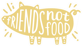Friends Not Food Cartoon Pig Sticker