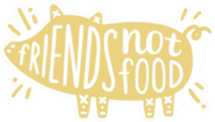 Friends Not Food Cartoon Pig Sticker