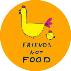 Friends Not Food Vegan Yellow Chickens Sticker 