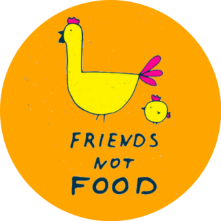 Friends Not Food Vegan Yellow Chickens Sticker 