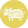 Friends Not Food Yellow Vegan Cow Sticker