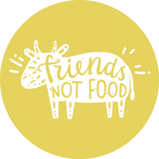 Friends Not Food Yellow Vegan Cow Sticker