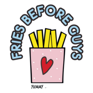Fries Before Guys 90s Illustration Sticker