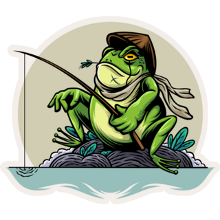 Frog Fishing Sticker