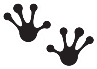 Frog Hand Foot Silhouette Sticker