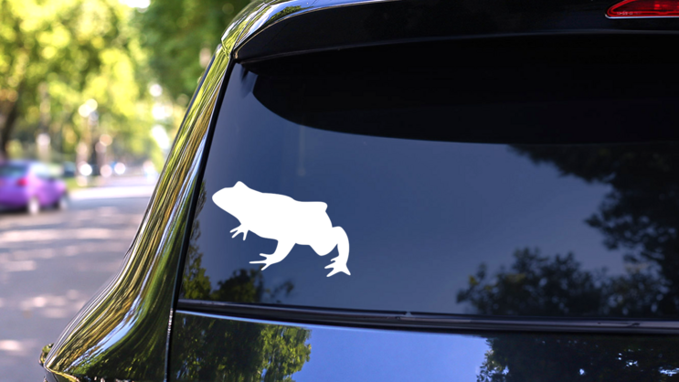 Frog Toad Silhouette Sticker on a Rear Car Window (New) example