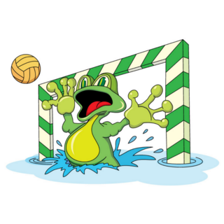 Frog Water Polo Sticker