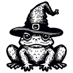 Frog Wizard Sketch Sticker