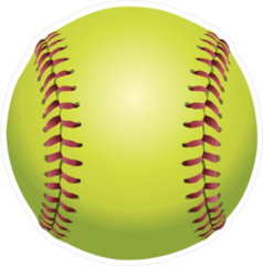 Front Facing Yellow Softball Sticker