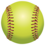 Front Facing Yellow Softball Sticker