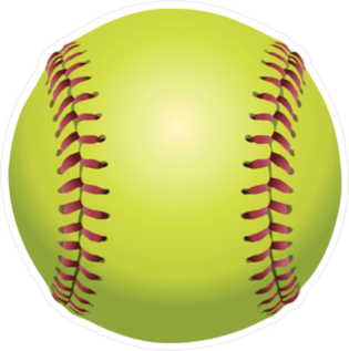 Front Facing Yellow Softball Sticker