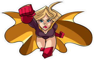 Front Flying Female Superhero Sticker