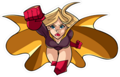 Front Flying Female Superhero Sticker