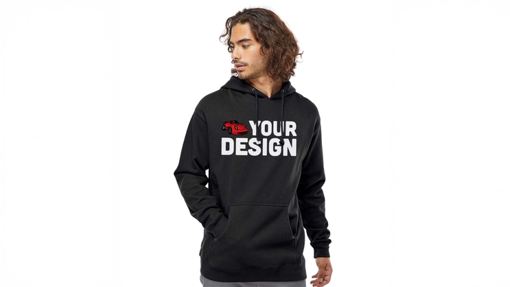 Front view of personalized hoodie