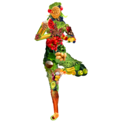 Fruits And Vegetables Yoga Girl Sticker
