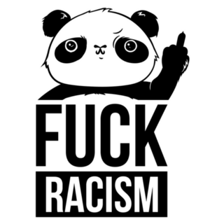 Fuck Racism Panda Bear Middle Finger Sticker