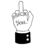Fuck You Lettering Middle Finger Sticker