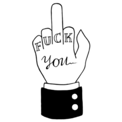 Fuck You Lettering Middle Finger Sticker
