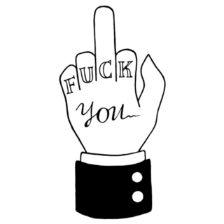 Fuck You Lettering Middle Finger Sticker