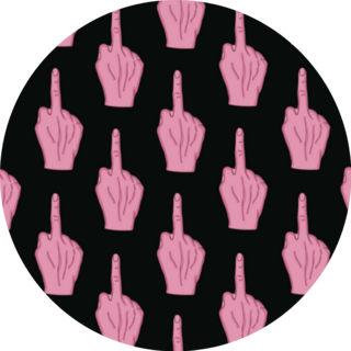 Fuck You Pink Middle Finger Pattern Sticker