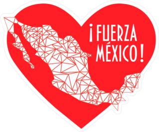 Fuerza Mexico Heart Sticker