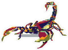 Full Color Pixel Scorpion Sticker