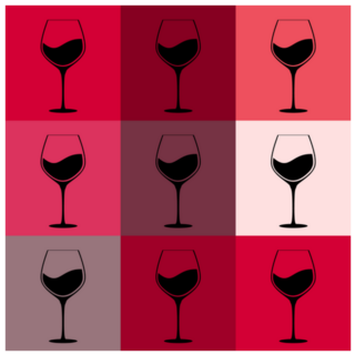 Full Glass Of Red Wine Repeated Design Sticker