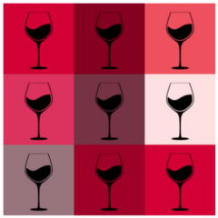 Full Glass Of Red Wine Repeated Design Sticker