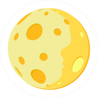 Full Yellow Moon Sticker