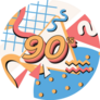Fun Abstract Shape 90s Sticker