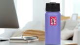 Fun California Surf Sticker on a Water Bottle (New) example