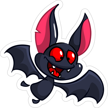 Fun Cartoon Bat Sticker