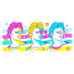 Fun Collage Y2k Vibrant Colors Ancient Sculpture Sticker