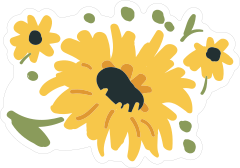 Fun Daisy Flower Sticker