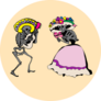 Fun Dancing Skeletons Day Of The Dead Sticker