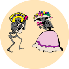 Fun Dancing Skeletons Day Of The Dead Sticker