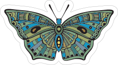 Fun Green Butterfly Sticker