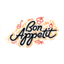 Fun Illustrated Bon Appetit Sticker