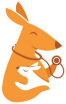 Fun Illustration Baby Care Kangaroo Sticker