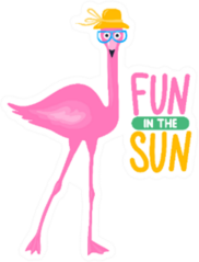 Fun In The Sun Flamingo Sticker