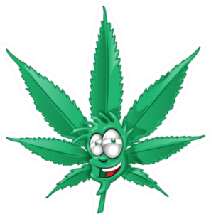 Fun Marijuana Cartoon With Silly Face Sticker