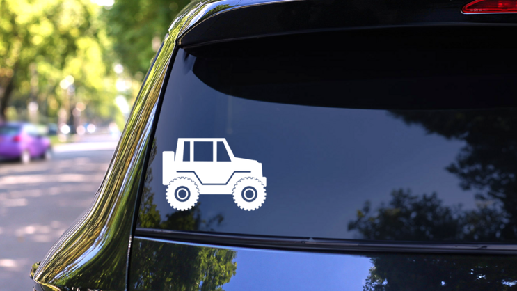 Fun Off Road Vehicle Sticker on a Rear Car Window (New) example