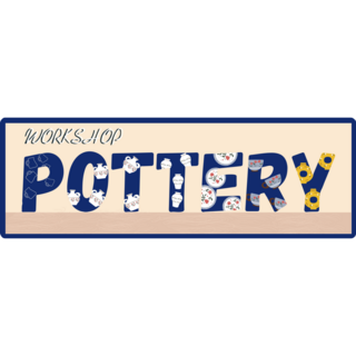 Fun Pottery Lettering Sticker